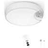 Ddlisu Plafoniera con Sensore di Movimento, Plafoniera LED Ricaricabile con Telecomando, Plafoniera Rotonda da Bagno Wireless Dimmerabile, 3 Colori e, Adatto per Corridoi, Vani scale, Camere da Letto