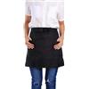 Hapivida Grembiule Corto in Tinta Unita con Doppie Tasche Cameriera Professionale Grembiule da Bar Cucina Ristorante Mezzo Grembiule per Uomo Donna(Nero)