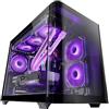 Mars Gaming MC-FUSIONM, Case Gaming Micro-ATX, Finestra Laterale e Frontale Curvo in Vetro Temperato, Minitower PC Doppia Camera, Supporto Raffreddamento a Liquido, Spazio Interno Ottimizzato, Nero
