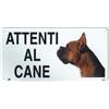 Record Targa in metallo Attenti al cane con Immagine Cane