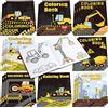 Clabby 24 Libri da Colorare con Camion da Costruzione Bomboniere per Festa di Compleanno Libretti da Colorare per Bambini Inclusi Autocarri con Cassone Ribaltabile Escavatore Gru Trattori