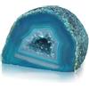 TENET - Pietra grezza naturale per cristalloterapia meditazione reiki (GEODE AGATA LEVIGATA VERDE PETROLIO 7-8 CM)