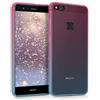 kwmobile Custodia Compatibile con Huawei P10 Lite - Back-Cover Anti-urto Custodia in Morbido Silicone fucsia/blu/trasparente - 2 colori