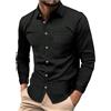 DJYQLCWA Camicia Lino Uomo Manica Lunga Camicia Maglietta a Maniche Lunghe Slim Fit da Uomo T-shirt a maniche lunghe in cotone Cotton Camicia da uomo a maniche lunghe con risvolto, casual, tinta unita, cardig