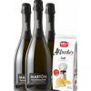 3 Bottiglie Valdobbiadene Prosecco Superiore DOCG Extra Dry Martòn + Amica Chips Sale Marino Alfredo's 3 x 150gr - Bollicine