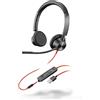 Plantronics Blackwire C3325 - Cuffie stereo con connettore USB-A e braccio flessibile, colore: Nero