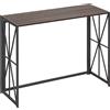 HOMCOM Tavolo Consolle da Ingresso Stile Industriale Pieghevole in Legno e Metallo, 100x38x80cm, Marrone|Aosom