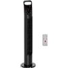 HOMCOM Ventilatore a Torre Oscillante con Telecomando fino a 5m | 3 Livelli Velocità | Silenzioso | Ф18 x 78.5A cm, Nero|Aosom