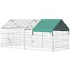 PawHut Recinto per Animali con Telo di Copertura in Acciaio con Porte, 220x103x103cm|Aosom