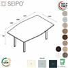 SEIPO Bridge Tavolo riunione sagomato P. 1200, piano monoblocco, struttura metallica a ponte Seipo BR.0726 7 8