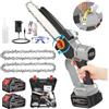 WISDOM LIFE Mini Motosega a Batteria 8 Pollici Motosega a Batteria per Potatura con Motori Brushless Sega a Batteria per Potatura 21V Motosega Elettrica con Chiusure di Sicurezza A Destra e A Sinistra, Grey,c