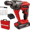 Einhell Tassellatore TE-HD 18 Li Kit (1x2,5 Ah) Power X-Change (li-ion, 18 V, 1,2 J, portaut. SDS Plus, cap. foratura calcestr. 12 mm, incl. 2,5 Ah batteria, caricabatteria, 5 punte, valigetta)
