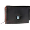 DUDU Portafoglio donna piccolo RFID in pelle multicolore Colorful Nero
