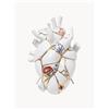 SELETTI Vaso in porcellana di design con decoro oro Love in Bloom, alt. 25 cm