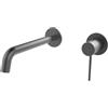 Rubicer Miscelatore Lavabo A Muro In Ottone Grigio Spazzolato Smooth Rubicer