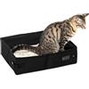 Petsfit Lettiera per gatti Pieghevole e portatile, Cassette per Lettiera impermeabile da viaggio,Nero,40cm*30cm*11cm
