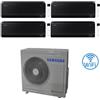 Samsung Climatizzatore Condizionatore Samsung Windfree BLACK R32 Wifi Quadri Split Inverter 9000 + 9000 + 9000 + 12000 BTU con U.E. AJ080TXJ4KG/EU NOVITÁ Classe A++/A+ NOVITÀ
