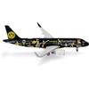 Herpa modello di aereo Eurowings Airbus A320 BVB Fanairbus - D-AEWM in scala 1:400 - modello di aereo, pezzo da collezione, miniatura deco, statuetta con supporto in metallo