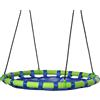 Easycomfort Altalena per Bambini da 3-8 Anni da Giardino Ø100cm e Corde Regolabili, Blu