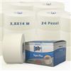 PHARMA+SPORT Tape Sportivo Anelastico 3,8 cm x 14 m - Nastro Protettivo Ipoallergenico per Articolazioni e Muscoli, Adesione Forte - Bianco Conf 24 Pezzi