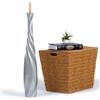 Leewadee Vaso da Terra Grande Alto 65 cm - Vaso Argento Legno di Mango Fatto a Mano da Interno Erbe della Pampa