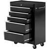 HomCom Carrello Cassettiera Porta Utensili per officina, Carrello da Officina Cassettiera con Ruote, nero, 61.5x33x85cm|Aosom