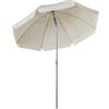 Outsunny Ombrellone da Esterno, Giardino, Terrazza Portatile Φ202cm con Tettuccio Inclinabile in Poliestere Bianco crema|Aosom