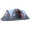 Outsunny Tenda da Campeggio per 6 Persone Idrorepellente con Pali in fibra di vetro, 4.55x2.3x1.8m, Grigia