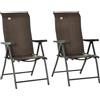 Outsunny Set di 2 Sedie da Giardino Pieghevoli in Rattan PE con Schienale Regolabile e Braccioli, Rosso e Nero | Aosom