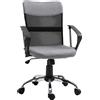 Vinsetto Poltrona da Ufficio in Tessuto Grigio, Sedia Girevole ed Ergonomica per Scrivania, 57 x 57 x 93-103cm Aosom Sedie Ufficio|Aosom