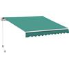 Outsunny Tenda da Sole Avvolgibile a Caduta con Manovella, in Alluminio e Poliestere, 295x245cm, Verde Scuro|Aosom