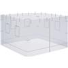 Outsunny Parete per Gazebo 3x3 in Nylon, Set 3 Pezzi Zanzariera con 6 Finestre e Porta con Cerniera, 300Lx195 cm|Aosom