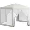 Outsunny Gazebo da Giardino Esagonale con Doppio Ingresso, in Metallo e Poliestere, 3.94x3.94x2.5 m, Crema|Aosom