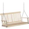 Outsunny Dondolo per Esterno Sospeso per 2 Persone in Legno e Catene in Metallo, Colore Naturale 119x65x61cm|Aosom