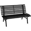 Outsunny Panchina da Esterno in Alluminio a 2 Posti a Doghe, 123x67x79cm, Nero|Aosom