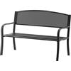 Outsunny Panca da Esterno Sedia da Giardino 2 posti in Acciaio, Nero, 127x60x85cm|Aosom