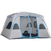 Outsunny Tenda da Campeggio 4-8 Posti con 2 Stanze e Finestre Anti-UV e Impermeabile, Grigia|Aosom