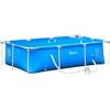 Outsunny Piscina Fuori Terra Autoportante, Piscina Rigida Rettangolare con Filtro e Valvola in Acciaio e PVC, Blu, 252x152x65cm|Aosom