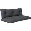 Outsunny Set 2 Cuscini da Giardino per Divani e Pallet in Poliestere con Imbottitura Spessa, Grigio Carbone