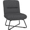 HOMCOM Poltrona Moderna con Base in Acciaio e Rivestimento in Tessuto, 61x68x83.5cm, Grigio Scuro|Aosom