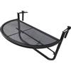 Outsunny Tavolino da Appendere alla Ringhiera del Balcone, Regolabile in Altezza, Ferro, Nero, 60x45x50 cm|Aosom