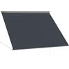 Outsunny Tenda da Sole a Bracci con Apertura Manuale, Inclinazione e Protezione UV30+, 150x120 cm, Grigio|Aosom