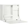HOMCOM Scrivania a Muro Pieghevole e Salvaspazio con Ripiani, per Studio, Soggiorno e Ufficio, in Truciolato e MDF, 60x21.5x50 cm, Bianco|Aosom