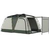 Outsunny Tenda da Campeggio 5 Posti Impermeabile con Zona Notte e Zona Giorno, in Poliestere, 460x300x200 cm, Verde|Aosom