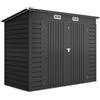 Outsunny Capanno Porta Attrezzi con Ripiani Regolabili e Chiavistello, in Acciaio Zincato, 249x121x183 cm, Grigio