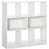 HOMCOM Mobile Libreria Portaoggetti a 3 Livelli e 8 Ripiani Totali, in MDF, 97.5x30x100 cm, Bianco|Aosom