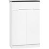 HOMCOM Scarpiera Slim da 12 Paia max per Ingressi e Corridoi con 3 Ripiani Regolabili e Cassetto, in Truciolato Bianco, 60x32x100 cm|Aosom