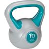 SPORTNOW Kettlebell 10kg in PU e Sabbia con Base Piatta e Impugnatura pratica per Stacchi, Squat e Sollevamenti, 22x16x26 cm, Verde Scuro|Aosom