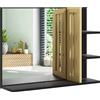 HOMCOM Specchiera Bagno Moderna da Parete a 4 Ripiani in Legno, 45x15x58.5cm, Nero|Aosom