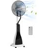 HOMCOM Ventilatore Nebulizzatore con Serbatoio 3L, 3 Modalità e 3 Velocità, 44.5x38.5x120 cm, Bianco e Nero|Aosom